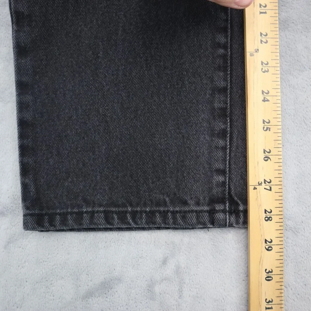 Nautica Pants Mens 34 Black Straight Mid Rise Cotton Pocket Charcoal Denim Jeans